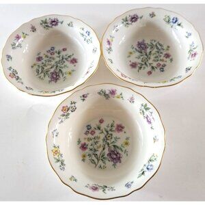Franconia Millefleurs Small Berry Dessert Bowls Set of 3 Bavaria Germany 5 3/8"